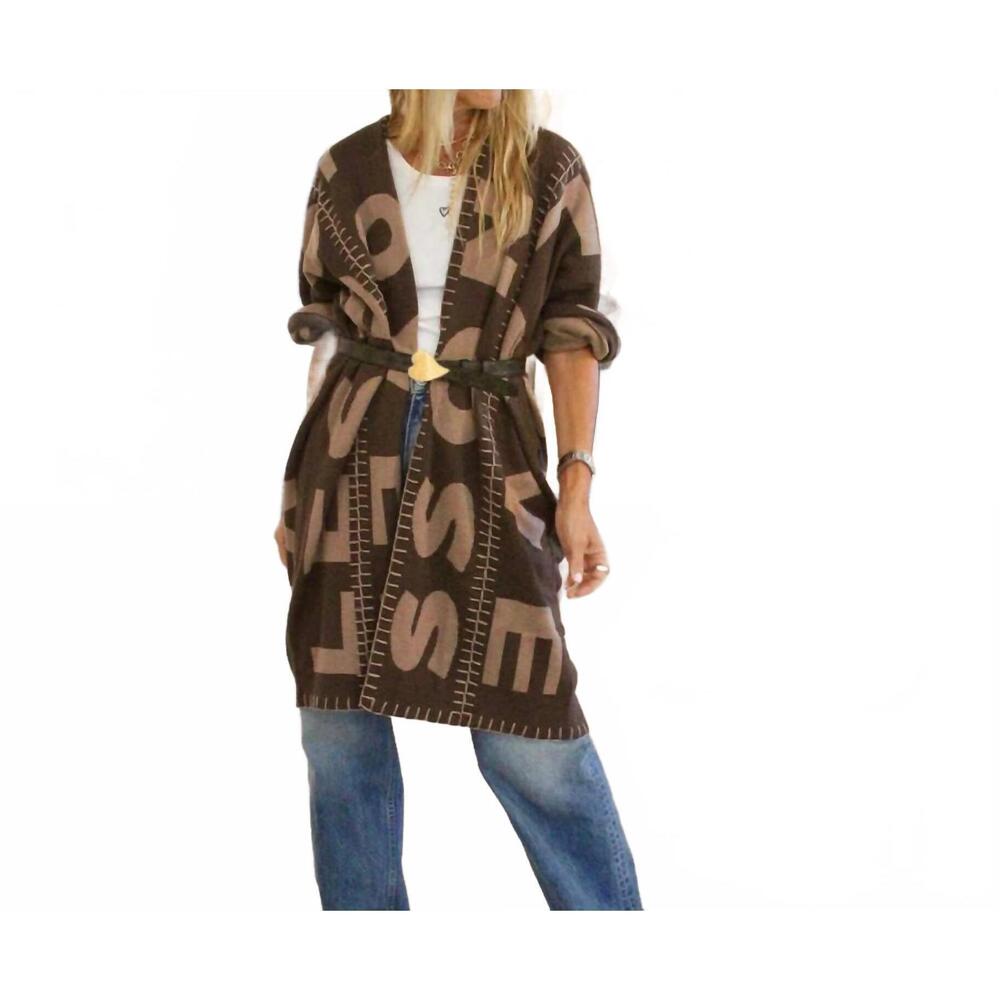 NEW KERRI ROSENTHAL blankie love lesson cardigan in cocoa - Picture 5 of 8